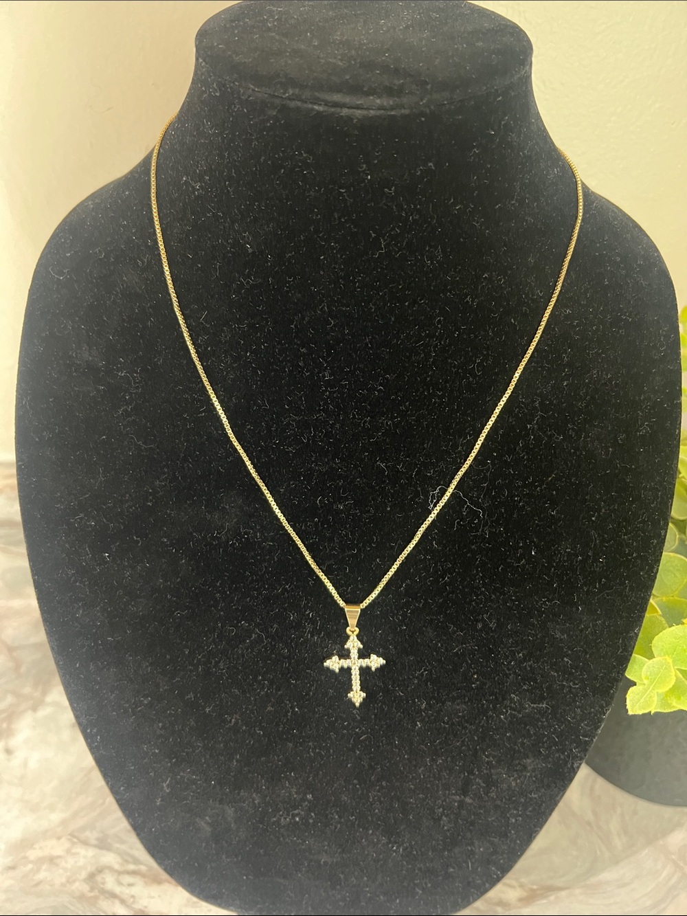 Gold Cross Pendant Necklace - Gold Color